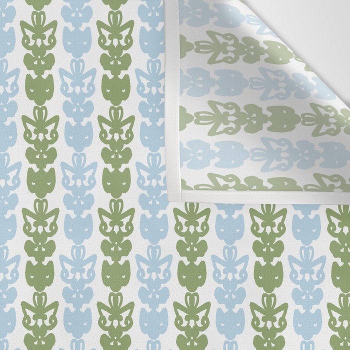 Country Cottage Petite Willoughby Stripe Pattern in Light Blue and Sage Green Wall Tapestry Gallery Image 3