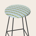 Country Cottage Petite Willoughby Stripe Pattern in Light Blue and Sage Green Stool Gallery Image 2