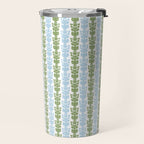 Country Cottage Petite Willoughby Stripe Pattern in Light Blue and Sage Green Travel Mug Gallery Image 2