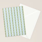 Country Cottage Petite Willoughby Stripe Pattern in Light Blue and Sage Green Stationery Card Gallery Image 2