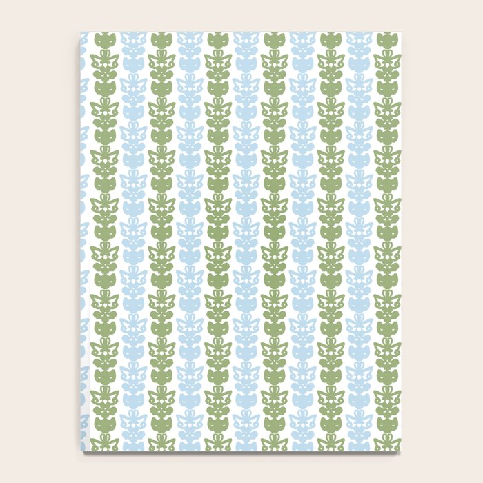 Country Cottage Petite Willoughby Stripe Pattern in Light Blue and Sage Green Notebook Gallery Image 4