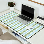Country Cottage Petite Willoughby Stripe Pattern in Light Blue and Sage Green Desk Mat Gallery Image 2