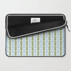 Country Cottage Petite Willoughby Stripe Pattern in Light Blue and Sage Green Laptop Sleeve Gallery Image 2