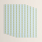 Country Cottage Petite Willoughby Stripe Pattern in Light Blue and Sage Green Wrapping Paper Gallery Image 3