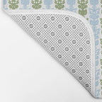 Country Cottage Petite Willoughby Stripe Pattern in Light Blue and Sage Green Bath Mat Gallery Image 2