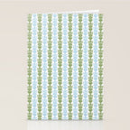 Country Cottage Petite Willoughby Stripe Pattern in Light Blue and Sage Green Stationery Card Gallery Image 2