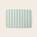 Country Cottage Petite Willoughby Stripe Pattern in Light Blue and Sage Green Bath Mat Gallery Image 1