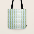 Country Cottage Petite Willoughby Stripe Pattern in Light Blue and Sage Green Tote Bag Gallery Image 1