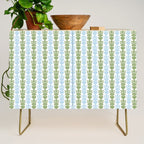 Country Cottage Petite Willoughby Stripe Pattern in Light Blue and Sage Green Credenza Gallery Image 1