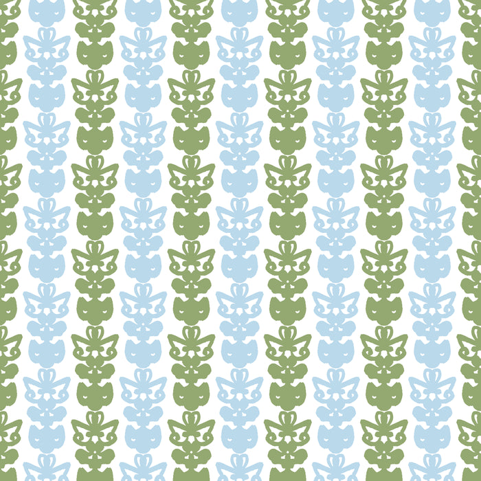 Country Cottage Petite Willoughby Stripe Pattern in Light Blue and Sage Green Coffee Mug Gallery Image 2