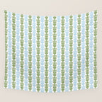 Country Cottage Petite Willoughby Stripe Pattern in Light Blue and Sage Green Wall Tapestry Gallery Image 4