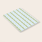 Country Cottage Petite Willoughby Stripe Pattern in Light Blue and Sage Green Notebook Gallery Image 3
