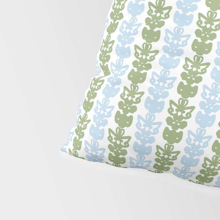 Country Cottage Petite Willoughby Stripe Pattern in Light Blue and Sage Green Pillow Sham Gallery Image 4