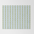 Country Cottage Petite Willoughby Stripe Pattern in Light Blue and Sage Green Throw Blanket Gallery Image 2