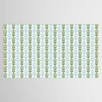 Country Cottage Petite Willoughby Stripe Pattern in Light Blue and Sage Green Tablecloth Gallery Image 2