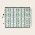 Country Cottage Petite Willoughby Stripe Pattern in Light Blue and Sage Green Laptop Sleeve Gallery Image 1