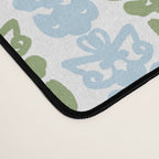 Country Cottage Petite Willoughby Stripe Pattern in Light Blue and Sage Green Desk Mat Gallery Image 4