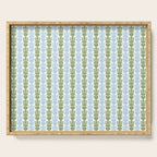 Country Cottage Petite Willoughby Stripe Pattern in Light Blue and Sage Green Serving Tray Gallery Image 1