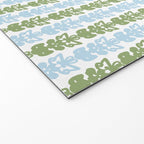 Country Cottage Petite Willoughby Stripe Pattern in Light Blue and Sage Green Welcome Mat Gallery Image 2