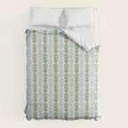 Country Cottage Petite Willoughby Stripe Pattern in Light Blue and Sage Green Duvet Cover Gallery Image 6