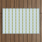 Country Cottage Petite Willoughby Stripe Pattern in Light Blue and Sage Green Outdoor Rug Gallery Image 1