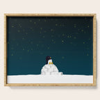 Star gazing - Penguin's dream of flying Serving Tray Gallery Image 1