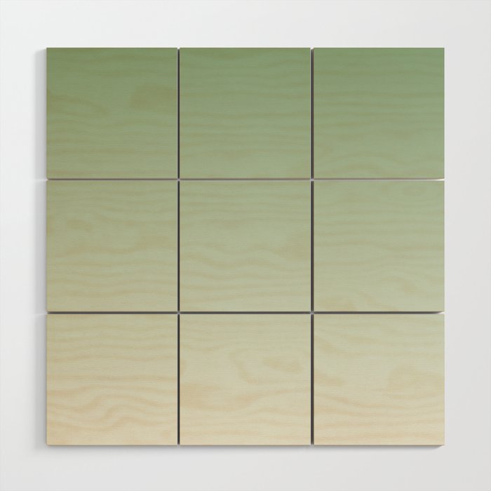 Smooth Sage Minimalist Ombré Gradient Abstract Wood Wall Art Gallery Image 1