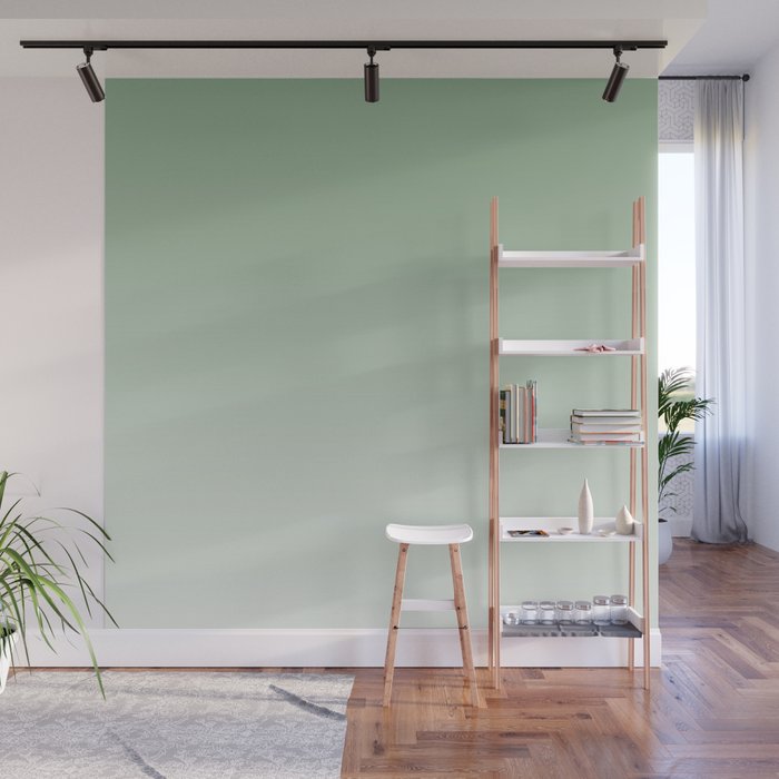 Smooth Sage Minimalist Ombré Gradient Abstract Wall Mural Gallery Image 1
