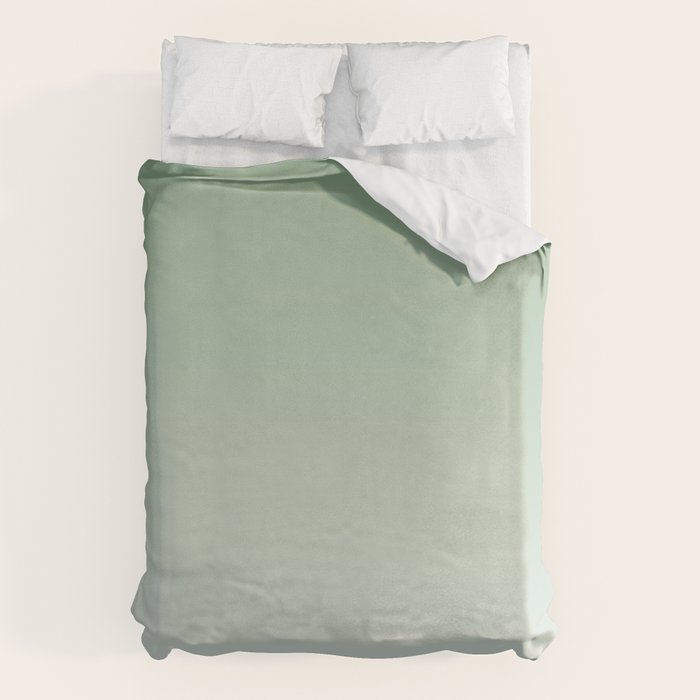 Smooth Sage Minimalist Ombré Gradient Abstract Duvet Cover Gallery Image 6