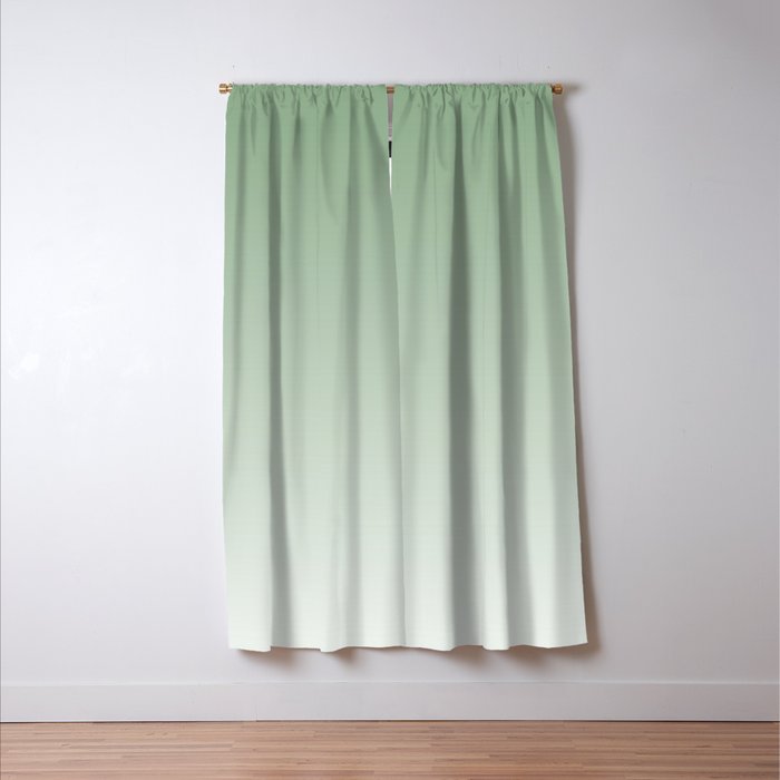 Smooth Sage Minimalist Ombré Gradient Abstract Window Curtain Gallery Image 3