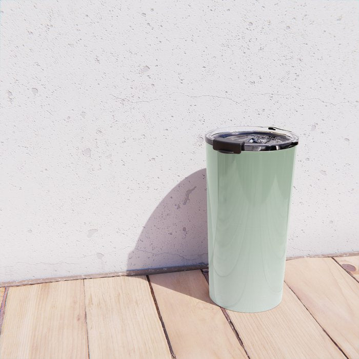 Smooth Sage Minimalist Ombré Gradient Abstract Travel Mug Gallery Image 4