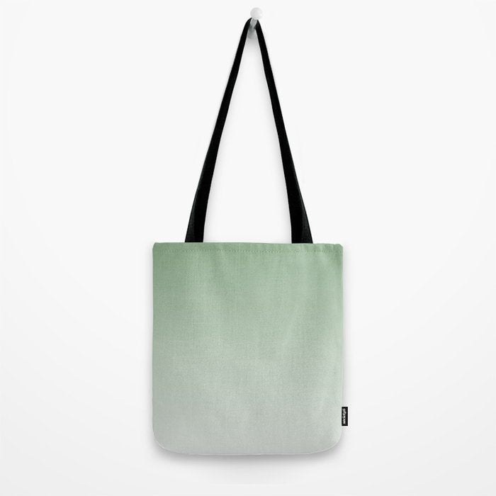 Smooth Sage Minimalist Ombré Gradient Abstract Tote Bag Gallery Image 2