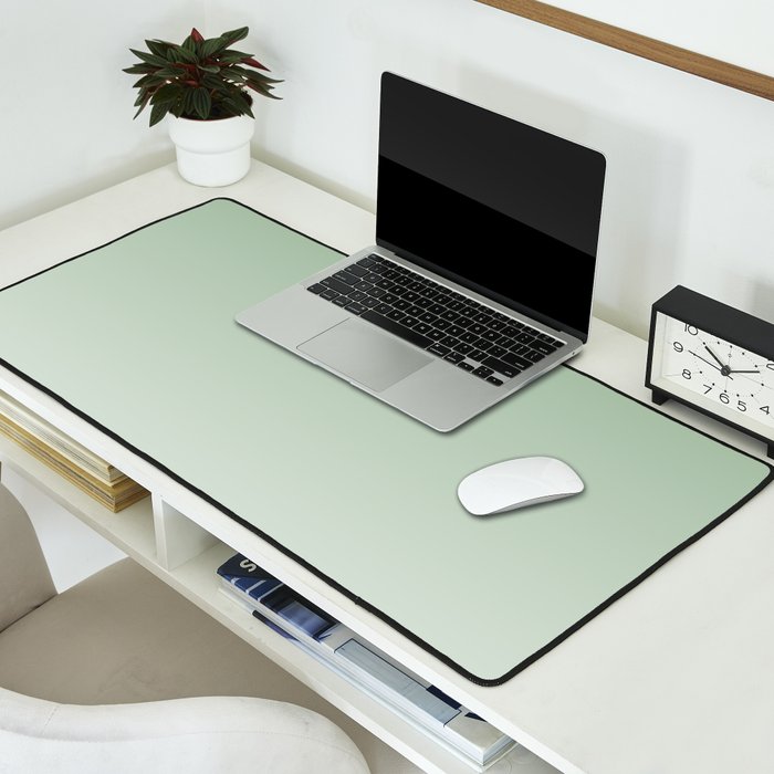 Smooth Sage Minimalist Ombré Gradient Abstract Desk Mat Gallery Image 2