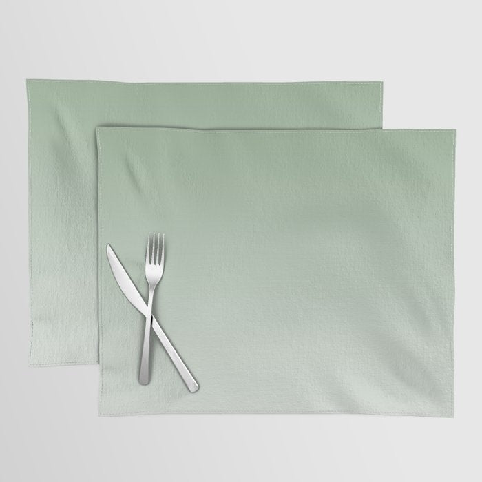 Smooth Sage Minimalist Ombré Gradient Abstract Placemat Gallery Image 1
