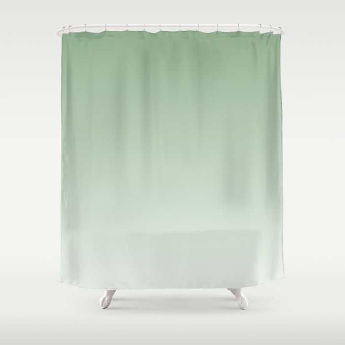 Smooth Sage Minimalist Ombré Gradient Abstract Shower Curtain Gallery Image 1