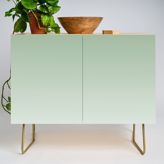 Smooth Sage Minimalist Ombré Gradient Abstract Credenza Gallery Image 1