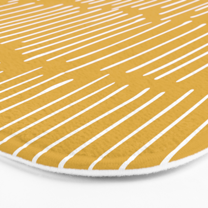 Yellow Abstract Line Art Bath Mat Gallery Image 3