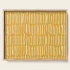 Yellow Abstract Line Art Serving Tray Gallery Image 1