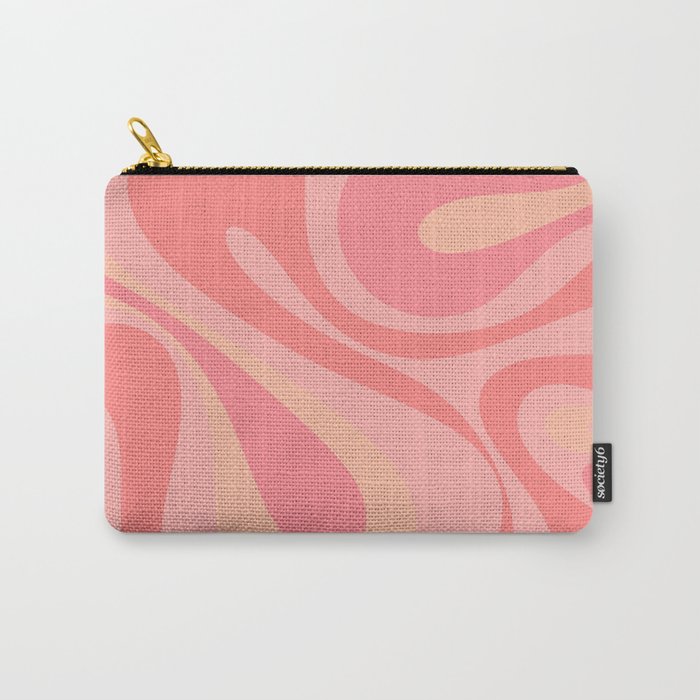 Mod Swirl Retro Abstract Pattern Blush Pink Carry All Pouch Gallery Image 1