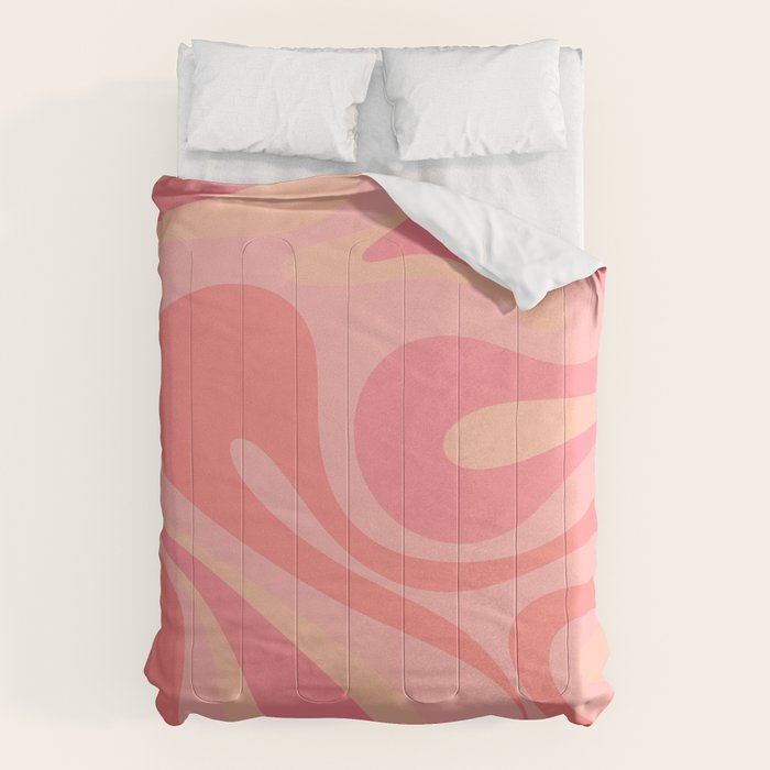 Mod Swirl Retro Abstract Pattern Blush Pink Comforter Gallery Image 6