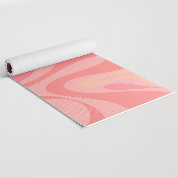 Mod Swirl Retro Abstract Pattern Blush Pink Yoga Mat Gallery Image 2