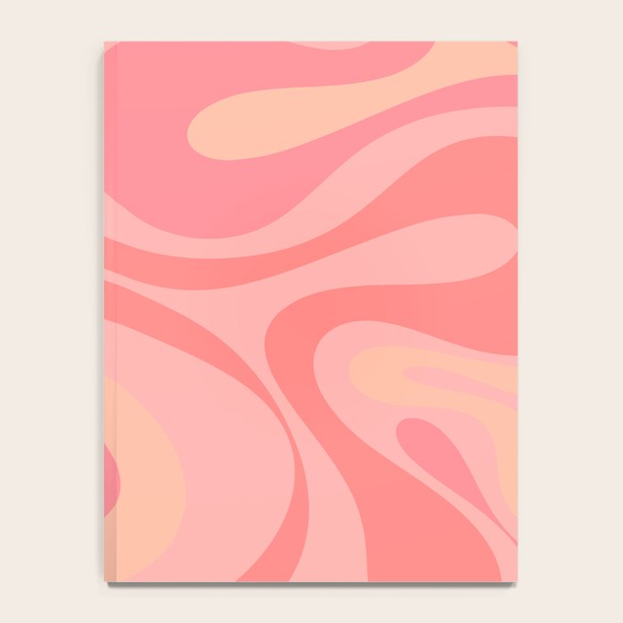 Mod Swirl Retro Abstract Pattern Blush Pink Notebook Gallery Image 4