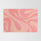 Mod Swirl Retro Abstract Pattern Blush Pink Rug Gallery Image 2