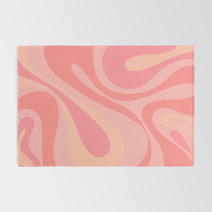 Mod Swirl Retro Abstract Pattern Blush Pink Rug Gallery Image 2