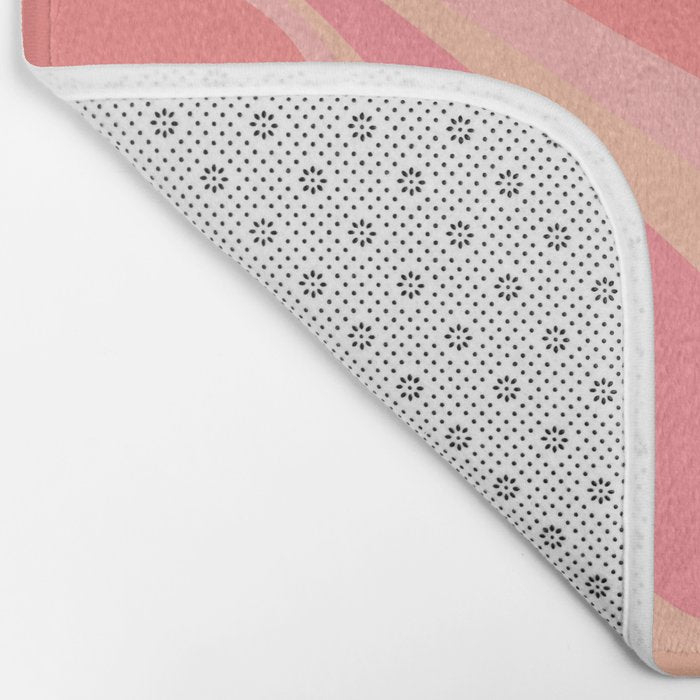 Mod Swirl Retro Abstract Pattern Blush Pink Bath Mat Gallery Image 2