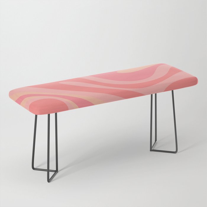 Mod Swirl Retro Abstract Pattern Blush Pink Bench Gallery Image 1