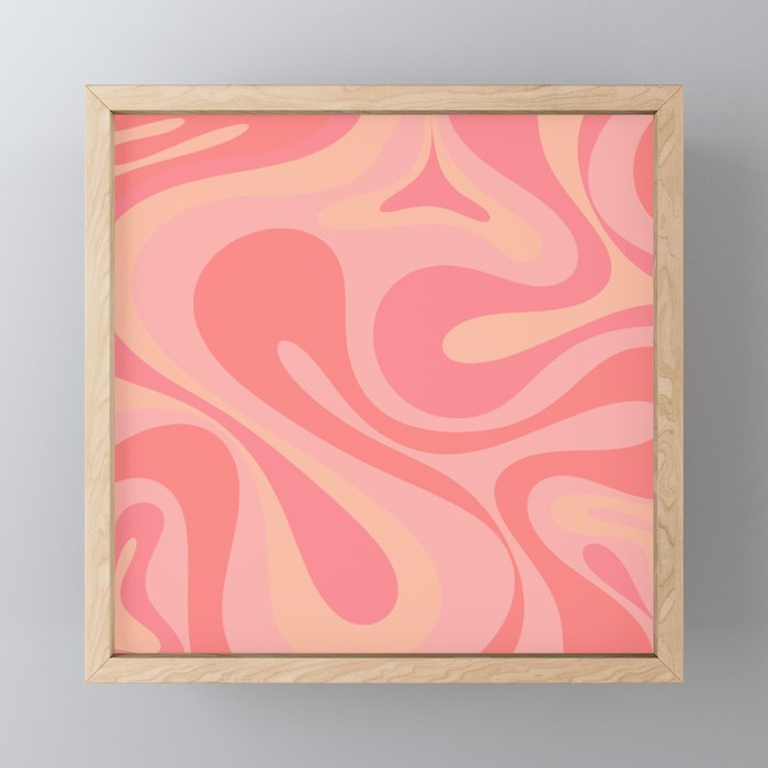 Mod Swirl Retro Abstract Pattern Blush Pink Mini Art Print Gallery Image 1
