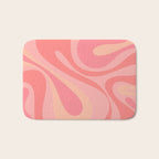 Mod Swirl Retro Abstract Pattern Blush Pink Bath Mat Gallery Image 1