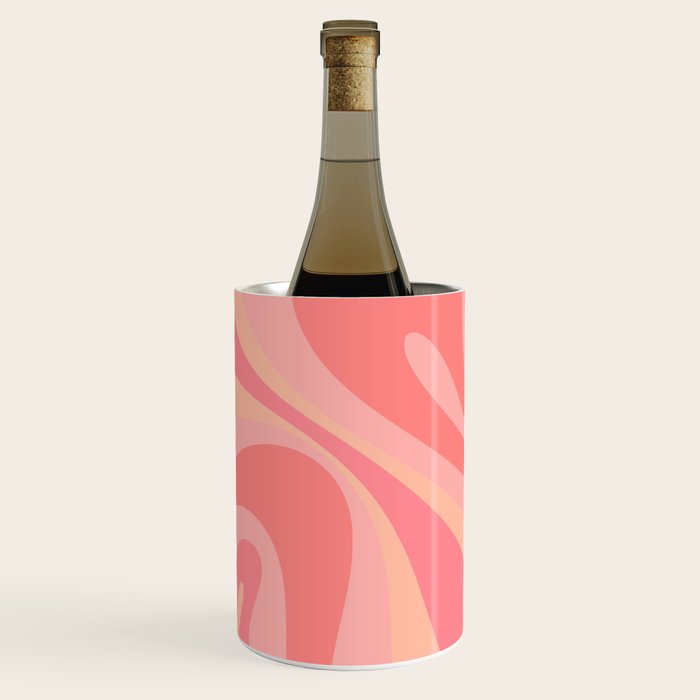 Mod Swirl Retro Abstract Pattern Blush Pink Wine Chiller Gallery Image 2