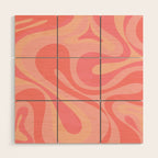 Mod Swirl Retro Abstract Pattern Blush Pink Wood Wall Art Gallery Image 1